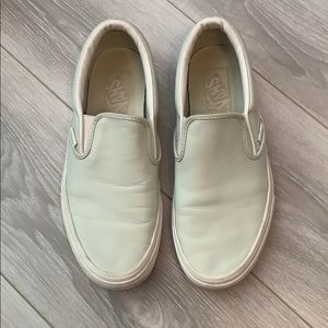 Vans - mint leather - slip-on sneakers